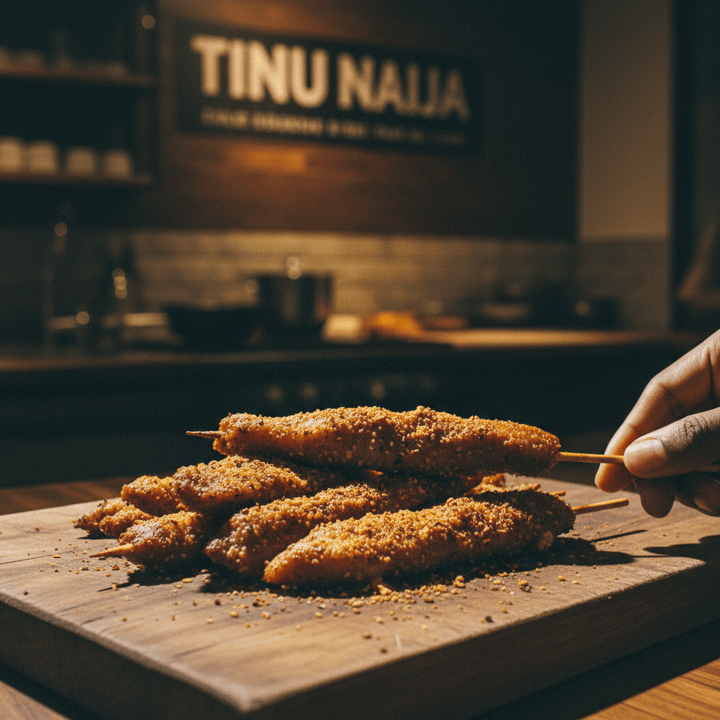 Grilled suya with peanut coating at TINU NAIJA