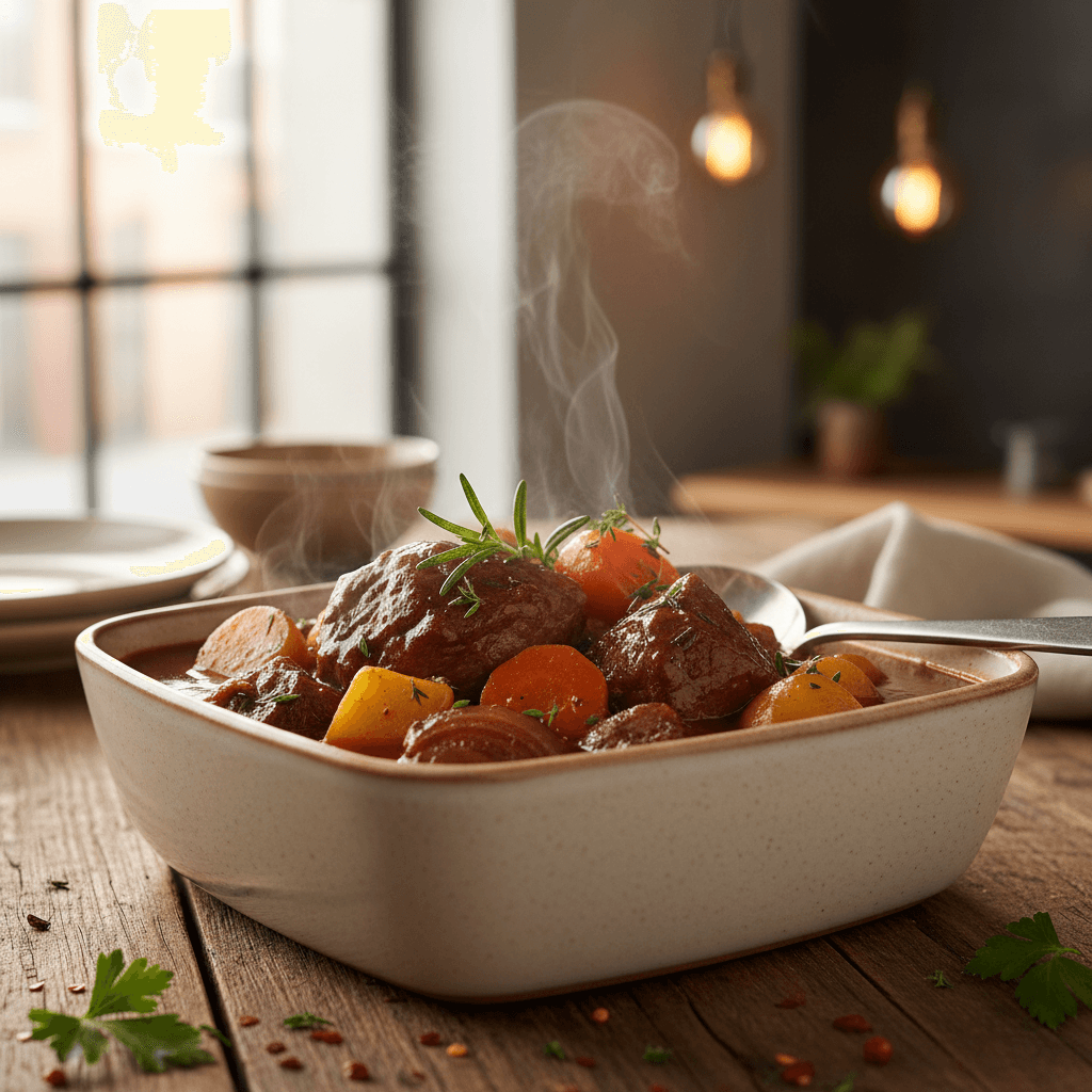 Colorful vegetable stew with fresh ingredients